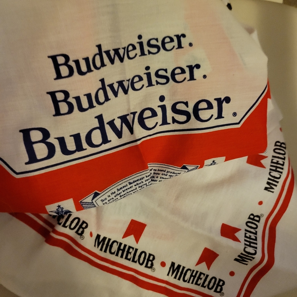 Retro Beer Bandanas ~ Michelob & Budweiser ~ GUC ~ Unisex ~ - Picture 11 of 13